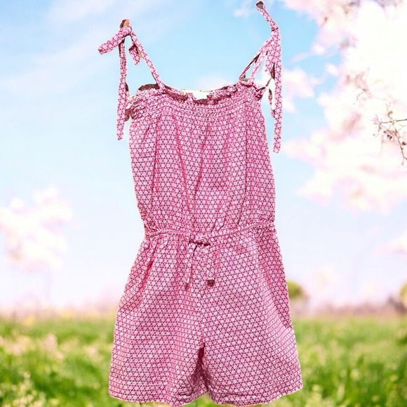 Little English Other - Little English Girls One Piece Romper Size 6 Pink White  Boutique